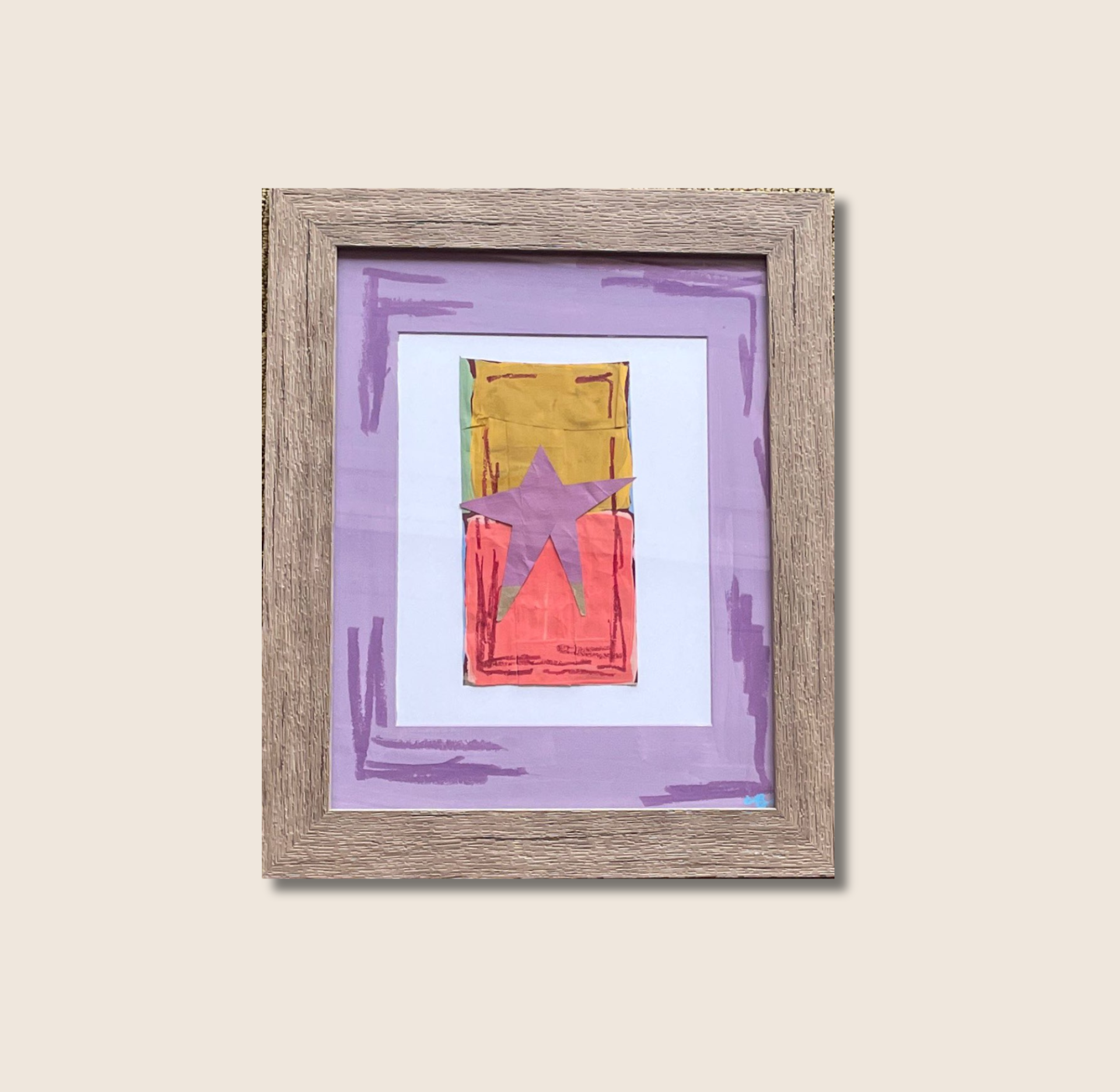 Kiss Goodnight- Framed Mixed Media Art